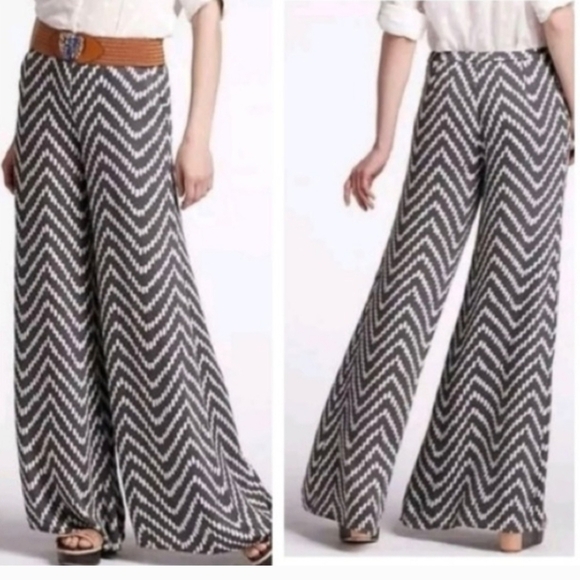 Cartonnier Anthropologie Wide Leg Palazzo Chevron Pants - Picture 11 of 11